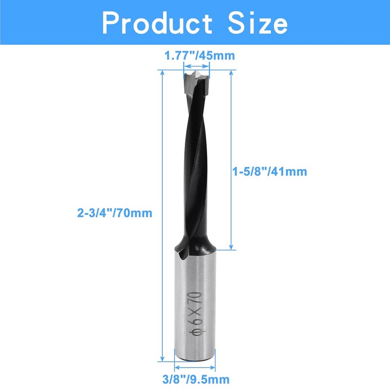 BokWin 1 Pcs Carbide Forstner Drill Bit 1/4 Inch Carbide Tipped Forstner Bit 6mm Wood Drilling Hole Saw Set for Wood Plastic Plywood - Image 3